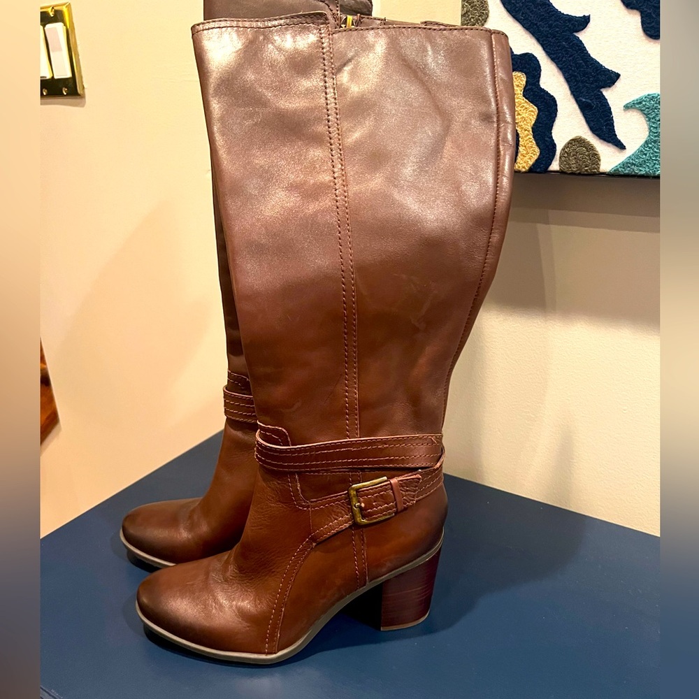 Naturalizer NEW Kelsey brown leather boots size 8 wide calf